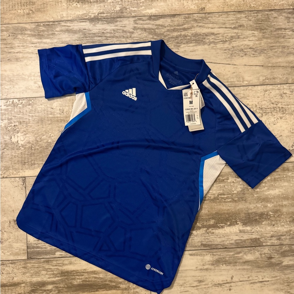 Adidas Blue and Black Kids Soccer Sports Short and Shirt Set - Picture 2 of 4
